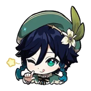 😉 Venti Genshin Impact Anime, Jeu vidéo, Genshin Impact, Venti, Mignon, Sticker, Personnage whatsapp sticker
