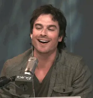 🌿 Ian Somerhalder actor, celebrity, man, portrait, microphone telegram sticker