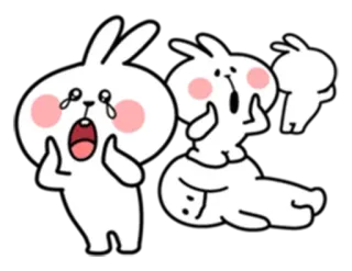 😢 Kartun, Kelinci, Putih, Menangis, Emosional, Lucu telegram sticker