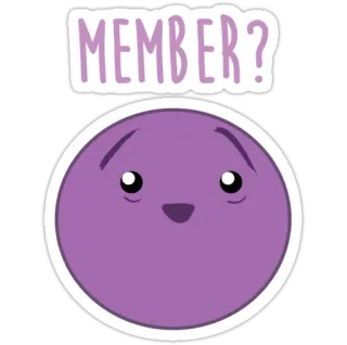 🙂 MEMBER? purple, circle, eyes, question, member telegram sticker