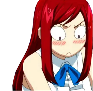 😳 Erza Scarlet Fairy Tail Anime, Fairy Tail, Erza Scarlet, Bravo/Zangado, Chibi, Sticker/Adesivo telegram sticker