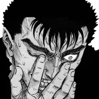 😵 Manga, Anime, Mồ hôi, Căng thẳng, Trắng đen, Minh họa telegram sticker