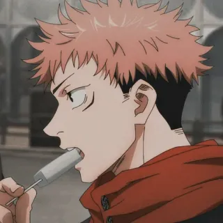 🧊 Yuji Itadori Jujutsu Kaisen อนิเมะ, มังงะ, ยูจิ อิตาโดริ, มหาเวทย์ผนึกมาร, ตัวละคร, ไอศกรีม telegram sticker