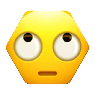 🙄 emoji, expression, face, yellow, eyes, sticker telegram sticker