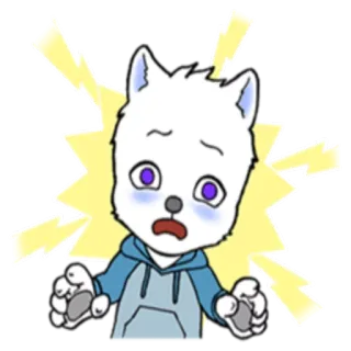 😨 dessin animé, choqué, animal, expression, mignon, poilu telegram sticker