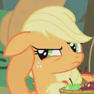 😟 Applejack My Little Pony Pony, Cartoon, Tier, Figur telegram sticker