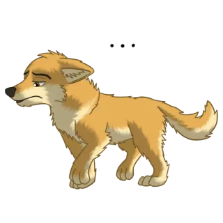 🐾 Cartone animato, Lupo, Cane, Animale, Triste, Camminare telegram sticker