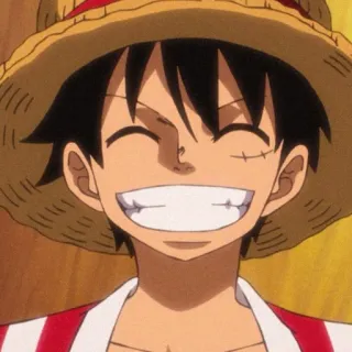 😁 Monkey D. Luffy One Piece Anime, Mangá, Desenho animado, Luffy, One Piece, Pirata, Chapéu de palha, Sorriso whatsapp sticker