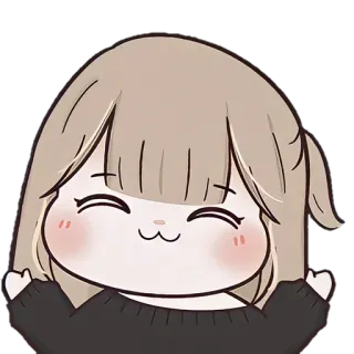 🐼 Gadis anime, Lucu, Kartun, Stiker, Senang, Tersenyum telegram sticker