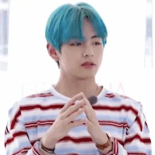 🤙 persona, uomo, ritratto, maschio, coreano, capelli blu whatsapp sticker