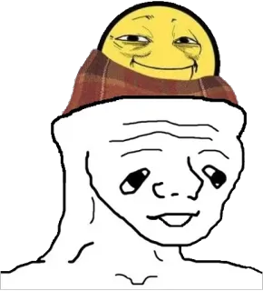 😦 wojak, cope, copejak, smile, sad, meme telegram sticker