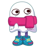 🥶 fantôme, écharpe, hiver, dessin animé, personnage telegram sticker