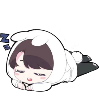💤 자는, 귀여운, 만화, 치비, 카와이, 졸린 telegram sticker