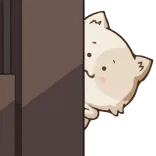 👀 gato, espiando, fofo, animal, desenho animado telegram sticker