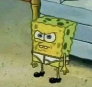 🤙 Spongebob спанч боб, квадратные штаны, мультфильм, злой, мем telegram sticker