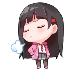 😤 мультфильм, девочка, аниме, чиби, милый, манга telegram sticker