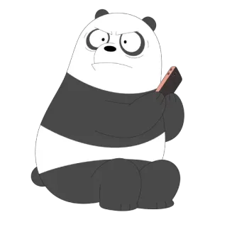 🎡 Panda We Bare Bears Panda, We Bare Bears, Kartun, Beruang, Marah, Telepon whatsapp sticker