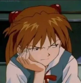 😒 Asuka Langley Soryu Neon Genesis Evangelion anime, Asuka Langley, Evangelion, bored, girl, character telegram sticker