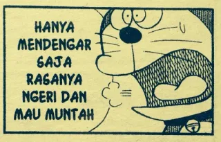 🤮 Doraemon HANYA MENDENGAR SAJA RASANYA NGERI DAN MAU MUNTAH doraemon, manga, anime, sweating, upset whatsapp sticker