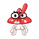 💪 버섯, 화난, 빨간색, 만화, 이모티콘, 캐릭터 telegram sticker