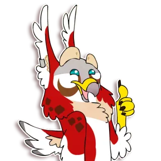 👍 pássaro, ave, coruja, desenho animado, polegar para cima, animal, adesivo whatsapp sticker