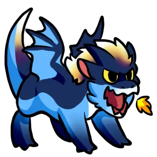 😡 dragon, fire, cartoon, cute, fantasy, animal, sticker whatsapp sticker