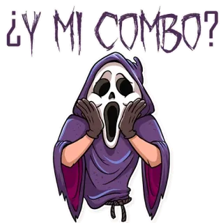 😁 Ghostface Scream ¿Y MI COMBO? ghostface, scream, horror, film, cartoni animati, halloween, maschera telegram sticker