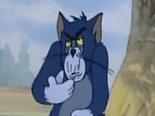 😒 Tom Tom and Jerry desenho animado, gato, bravo, gesto ofensivo telegram sticker