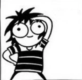 👁 Desenho animado, Anime, Personagem, Adesivo, Preto e branco whatsapp sticker
