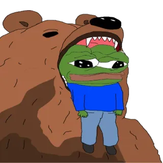 ☹️ Pepe the Frog pepe, カエル, クマ, ミーム telegram sticker