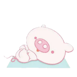 ☺️ pig, cute, sleeping, cartoon, animal telegram sticker