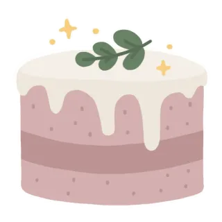 🎂 gâteau, dessert, sucré, nourriture, pâtisserie, mignon, crème whatsapp sticker