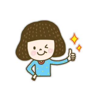 😘 Dessin animé, Fille, Pouce levé, Positif, Étincelles, Mignon whatsapp sticker