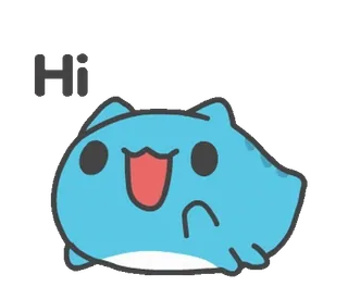 👋 HI süß, tier, katze, kawaii, gruß, freundlich whatsapp sticker