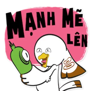 💪 Mạnh Mẽ Lên pássaro, desenho animado, incentivo, motivação, vietnamita telegram sticker