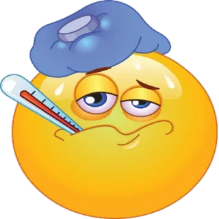 🤒 enfermo, emoji, termómetro, fiebre, indispuesto telegram sticker