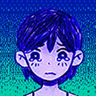 😭 triste, pleurer, bleu, émotionnel, art numérique telegram sticker