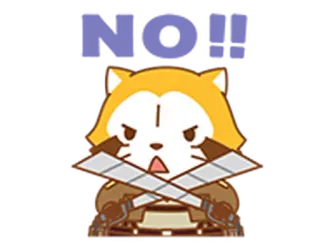 🆖 NO!! animale, cartone animato, no, rifiuto, braccia conserte telegram sticker