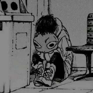 😖 Anime, Manga, Triste, Solo, Personaggio telegram sticker