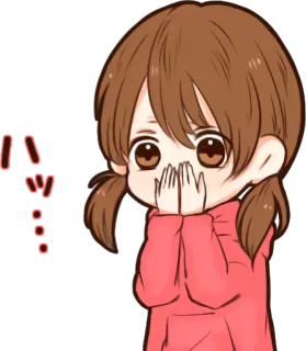 🤭 バッ animé, choquée, surprise, fille, japonais, dessin animé, mignon, gênée telegram sticker