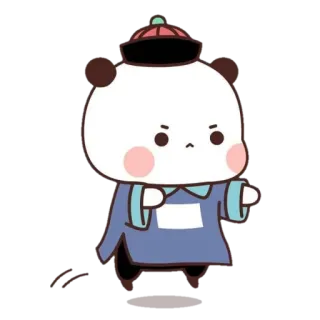 ☺️ panda, cartoon, figur, chinesisch, qipao, niedlich telegram sticker