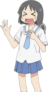 😣 Nanao Shinonome Nichijou Anime, Chica, Uniforme escolar, Robot, Nichijou, Nanao Shinonome whatsapp sticker