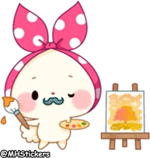🎨 @MHStickers dibujo animado, pegatina, arte, artista, pintura, lindo, caprichoso whatsapp sticker