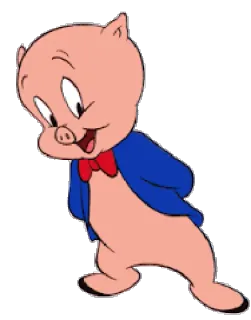 😔 Porky Pig Looney Tunes cartoon, pig, looney tunes, porky pig, warner bros telegram sticker