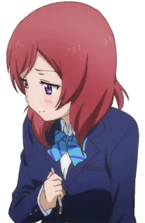 😳 Nishikino Maki Love Live! อนิเมะ, ผู้หญิง, มากิ, นิชิคิโนะ มากิ, Love Live, ชุดนักเรียน telegram sticker