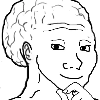 🤓 Wojak meme, wojak, soyjak, thinking telegram sticker