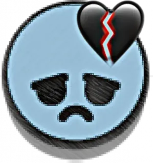 💔 triste, cuore spezzato, emoji, infelice, lacrima, emotivo whatsapp sticker