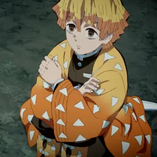 💛 Zenitsu Agatsuma Demon Slayer anime, manga, demon slayer, zenitsu, character, yellow whatsapp sticker