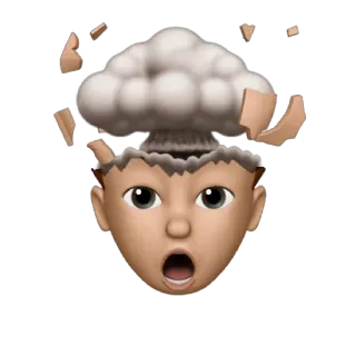 🤯 explosion, brain, mind blown, shocked, head, emoji telegram sticker