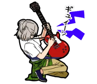 🎻 ギュイーン chitarra, musica, anime, rock, giapponese, personaggio telegram sticker